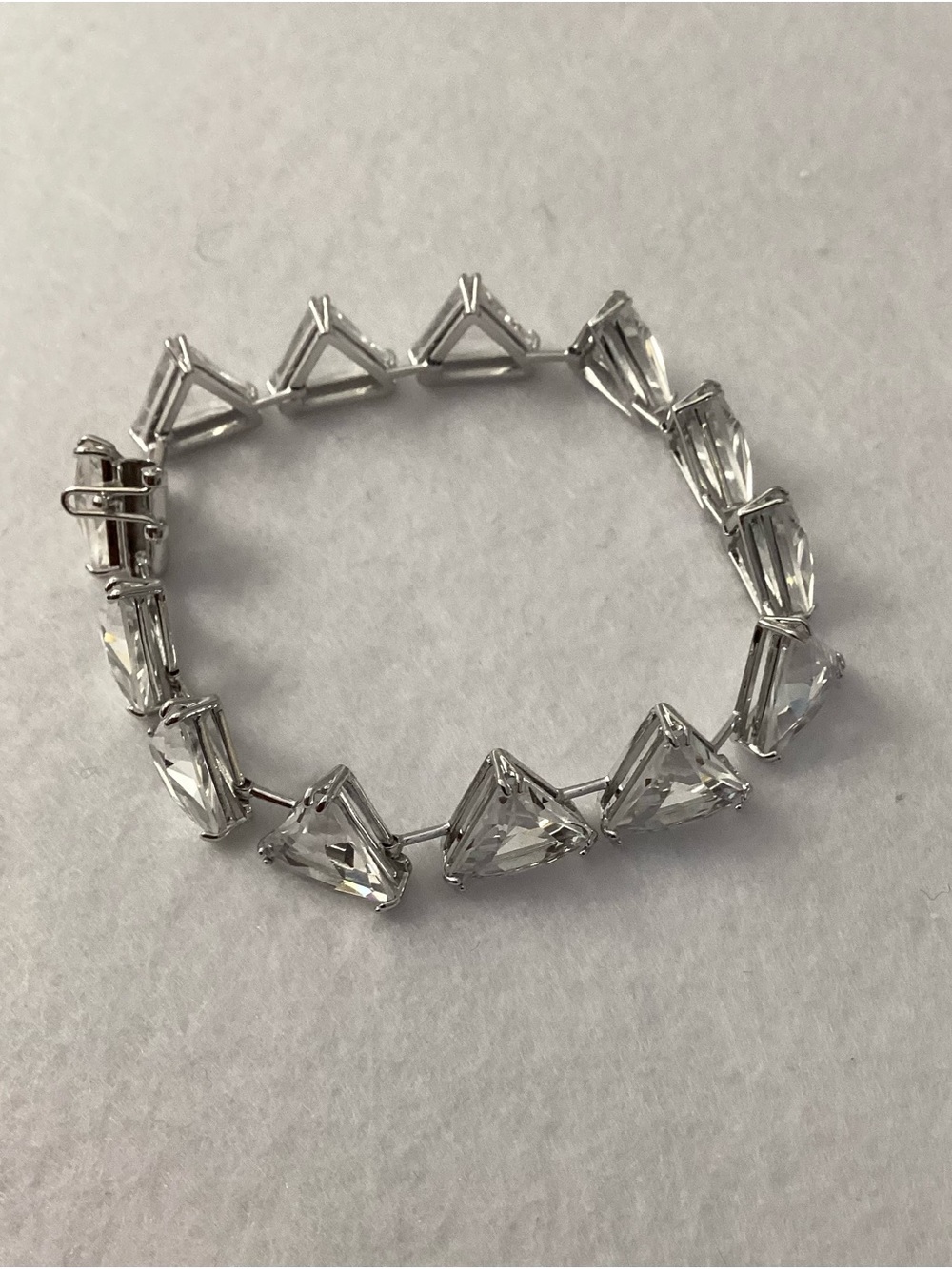 Swarovski Ortyx bracelet Triangle cut, White Rhodium plated